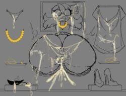 1girl 1girls after_sex ass ass_focus big_ass bondage cum cum_on_clothes ear_piercing earrings exposed_pussy female female_focus female_only high_heels jaiden jaiden_animations jewelry nico_nineteen panties portrait_(object) pubes pubic_hair public_use questionable_consent stuck_in_wall tagme