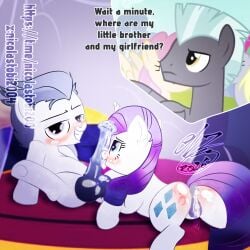 age_difference big_balls big_butt big_penis cum cum_in_ass cum_in_pussy cum_on_face horse horse_penis infidelity mlp mlp_g4 pony rarity_(mlp) rumble_(mlp) thunderlane_(mlp)