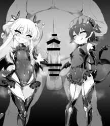 1boy 2girls akagi_miria aroused bar_censor boots breasts breath cameltoe censored clothed_female_nude_male commentary_request completely_nude corruption covered_nipples crystal_earrings dark_persona demon_girl demon_tail demon_wings earrings facial_mark fangs garter_straps hair_between_eyes hair_ribbon half-closed_eyes head_out_of_frame heart heart-shaped_pupils highleg highleg_leotard idolmaster idolmaster_cinderella_girls jewelry jougasaki_rika large_penis legs_apart legs_together leotard licking_lips linea_alba long_hair looking_at_viewer multiple_girls naughty_face navel nekono_matatabi nude panties penis pubic_tattoo pussy_juice ribbon see-through_clothes see-through_leotard short_hair showgirl_skirt slit_pupils small_breasts smile sweat symbol-shaped_pupils tail taimanin_(series) taimanin_suit tattoo testicles thigh_boots thigh_gap thighhighs tongue tongue_out twintails underwear wings