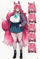 1girls ai_generated kitsune kortai novelai original_character reference_sheet tagme