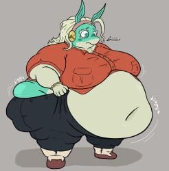 ... 1girls anthro ass belllovesbelly belly belly_overhang blue_eyes boku_no_hero_academia breasts canine canine_humanoid fat female female_focus female_only fox fox_girl furry hips ippan_josei large_ass large_breasts my_hero_academia overweight overweight_female pants_undone small_shirt stomach teal_fur thick_thighs thighs undone_pants weight_gain white_hair wide_hips
