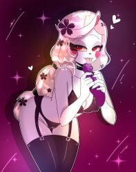 charlie_morningstar_(hazbin_hotel) female female_only hazbin_hotel m1ddi3kira_(artist) teasing vivienne_medrano