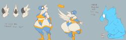 anthro ass bird breasts eyes_closed female huge_ass plaga superhero text thick_thighs wide_hips