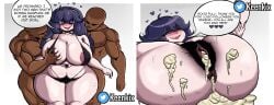 1girl 1girls 2boys after_sex anal bikini black_bikini breast_grab creampie groping groping_breasts hairy hairy_pussy hex_maniac imminent_sex interracial keenkix pokemon pubic_hair used