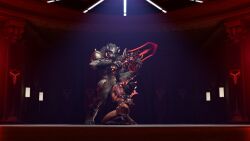 1boy 1girls 3d big_penis bottomless_female brown_hair cock_worship glowing_eyes human human_female italian_female knot male monster monster_on_female muscular_female overwatch size_difference toned_female unshoreart vendetta werewolf