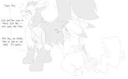 2020 2boys ass blush dialogue duo feral from_behind furry gay graedius_(artist) half-closed_eyes larger_male looking_back male mightyena monochrome nintendo nose_to_anus original_character pikachu pokémon_(species) pokemon pokemon_rgby pokemon_rse presenting presenting_hindquarters raised_tail simple_background size_difference smaller_male sniffing teasing testicles thick_thighs video_games wide_hips yaoi