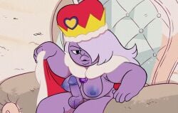 1futa amethyst_(steven_universe) areolae breasts cape cartoon_network crown edit futanari gem_(species) nipples nude penis purple_areola purple_body purple_nipples purple_skin screenshot_edit steven_universe su_edits