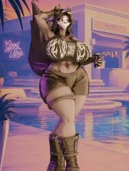 1girls 3d big_breasts huge_breasts large_breasts looking_at_viewer mal0 malo scp-1471 scp-1471-a scp-1471-a_(da.nilkaz) scp_foundation skull_head thick_thighs