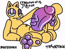 animated anthro balls bedroom_eyes big_penis butters_(theenyface) domestic_cat felid feline felis feral furry genitals looking_at_viewer lying male male_focus male_only mammal narrowed_eyes on_back pawpads penis seductive slightly_chubby small_but_hung solo_male tail theenyface throbbing throbbing_balls throbbing_penis yellow_body