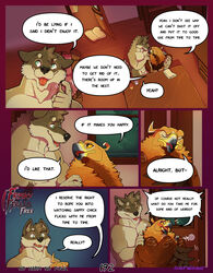 accipitrid accipitriform addison_(frisky_ferals) animal_genitalia anthro avian balls beak bird blush brown_body brown_eyes brown_feathers canid canine canis chair claws closed_eyes comic conditional_dnp cup devon_(frisky_ferals) dialogue digital_media_(artwork) door drawer eagle english_text feathers female feral frisky_ferals fully_sheathed fur furniture golden_eagle green_eyes grey_body grey_fur head_tuft inside male mammal no_harm_no_fowl nude open_mouth orange_sclera page_192 perch scar sefeiren sheath size_difference speech_bubble stairs standing table text tongue towel tree true_eagle tuft window wings wolf wood_floor