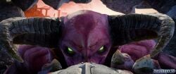1boy 1girls 3d animated baron_of_hell_(doom) blowjob dasharky3d deepthroat demon doom fellatio horns looking_at_viewer pov sound tagme video