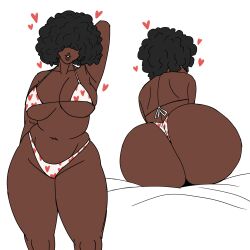 1girls afro big_breasts dark-skinned_female dat_ass demon_dog fat_ass female female_only hair_over_eyes huge_ass large_ass solo solo_female solo_focus thick_ass thick_thighs