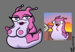 anthro aquatic aquatic_gastropod background_character bedroom_eyes female gameoverse gastropod glitch_productions mollusk narrowed_eyes nude nudibranch sea_slug seductive slug solo tannoymouse