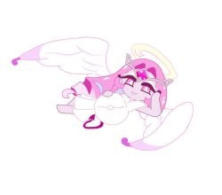angel angel_wings cookie_run cookie_run_kingdom devsisters eternal_sugar_cookie humanoid pink_hair pink_hair_female pink_skin pink_skinned_female pregnant pregnant_belly pregnant_female