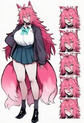 1girls ai_generated kitsune kortai novelai original_character reference_sheet tagme