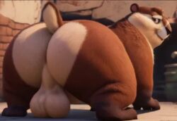 1boy ai_generated all_fours arching ass ass_focus ass_up backsack balls blush gay groundhog looking_at_viewer looking_back lowres male male_only nut_job presenting_ass presenting_butt quadruped raised_tail round_ass smiling smiling_at_viewer tail testicles the_nut_job
