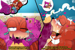 angry anthro bacon_sama big_muscles big_pecs blush bodily_fluids chameleon cross-popping_vein cum deep_throat dialogue drooling duo echidna ejaculation espio_the_chameleon fellatio first_person_view foreskin gay gay_male genital_fluids genital_piercing genitals handjob heart_eyes heart_pupils heart_symbol hi_res image_bubble knuckles_the_echidna licking lizard looking_pleasured male male/male mammal moan monotreme motion_lines muscular muscular_male musk nervous nervous_smile one_eye_closed oral oral_penetration pecs penetration penile penis penis_lick penis_piercing piercing prince_albert_piercing pubes pubes_on_face reptile retracted_foreskin runny_nose saliva scalie sega sex sonic_(series) sonic_the_hedgehog_(series) stray_pubes sweat sweatdrop tears tears_of_pleasure text thought_bubble tongue tongue_out yaoi