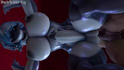 1boy 1futa 3d animated anthro areolae athletic athletic_futa balls big_penis bouncing_breasts breasts dasharky3d dickgirl erection from_behind furry futanari futasub huge_breasts human human_penetrating intersex interspecies light-skinned_male light_skin looking_at_viewer male male_on_futa maledom muscular muscular_futa nika_sharkeh nipple_piercing nipples no_sound penis piercing scalie sex shark source_filmmaker testicles video