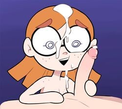 1boy 1girls 2020 big_penis blue_eyes breasts cum cum_on_face female glasses illymation long_hair miscon nervous orange_hair penis small_breasts smile tagme youtube youtuber