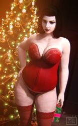 1girls 3d bbw bioshock bioshock_infinite breasts burial_at_sea christmas chubby cleavage elizabeth_comstock female female_only hgl0796 huge_breasts looking_at_viewer overweight overweight_female solo