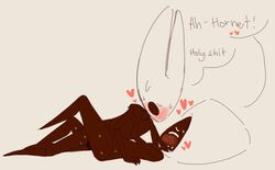 <3 2girls anthro blush dialogue duo english_text female female/female female_only female_penetrating_female hollow_knight hornet_(hollow_knight) insect insect_girl lace_(hollow_knight) multiple_girls silksong yuri