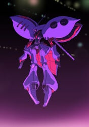 1girls android black_sclera breasts dark_background female floating forehead_jewel gundam gundam_zz humanoid hybrid looking_at_viewer looking_away mecha mobile_suit no_mouth no_nose pochincoff purple_background purple_breasts purple_eyes purple_skin qubeley robot robot_girl sketch zeon