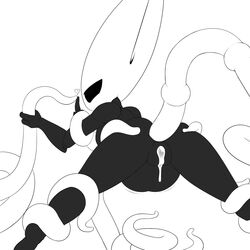 anal anal_penetration anal_sex ass hollow_knight hornet_(hollow_knight) redboard solo tentacle the_infection_(hollow_knight) white_background