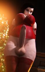 1futa 3d balls bioshock bioshock_infinite breasts burial_at_sea christmas chubby cleavage dickgirl elizabeth_comstock erection futa_only futanari hgl0796 huge_breasts huge_cock looking_at_viewer overweight overweight_futanari penis solo testicles thighhighs