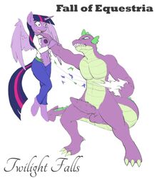 1boy 1girls assisted_exposure big_breasts breasts clothing duo english_text erection fall_of_equestria female forgey friendship_is_magic imminent_rape male my_little_pony nipples nude penis poprocks princess_twilight_sparkle_(mlp) slashysmiley smooth_skin spike_(mlp) text torn_clothing twilight_sparkle_(mlp) twispike undressing white_background