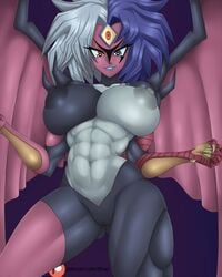 1girls 3_eyes abs alternate_breast_size areolae ass breasts demon eye_contact female female_only huge_breasts looking_at_viewer multi_eye muscular muscular_female nipples nude patreon pussy solo solo_female text thick_thighs thigh_gap ttrop url watermark yu-gi-oh! yubel