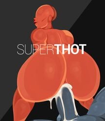 1girls anus big_ass big_penis cum cum_in_pussy cum_inside detnox faceless_female female red_dude_(superhot) red_skin superhot