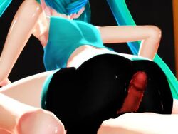 3d animated bike_shorts blue_eyes blue_hair blue_tank_top buttjob clothed dobe female female_focus girl_on_top gym_uniform hatsune_miku heart-shaped_pupils looking_back penetration_through_clothes penis reverse_cowgirl_position straight tagme tank_top text tongue tongue_out twintails vocaloid video