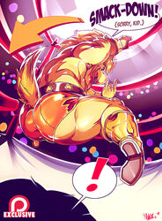 ass bara furry gay looking_at_viewer rawk_hawk wrestling_ring