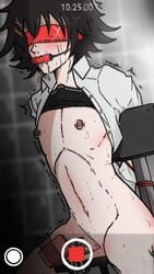 ahe_gao bondage gag gagged horny juuzou_suzuya male_only mark_gavatino penis solo_male tokyo_ghoul trap