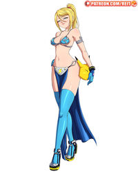 1girls blonde_hair blue_eyes blue_gloves blue_legwear blue_thighhighs boots clothed cosplay female female_only gloves hair_between_eyes heels high_heels keaton_mask legwear loincloth long_hair looking_at_viewer metal_bikini metal_boots metal_heels metroid navel nintendo pelvic_curtain ponytail reit samus_aran sidelocks slave_bikini slave_clothes slave_leia_(cosplay) slave_outfit solo star_wars thighhighs underboob