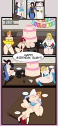 2019 2futas 4girls after_sex alternate_breast_size ass ball_bulge balls balls_under_clothes ballsack bermuda_art bikini_top birthday_girl birthday_party birthday_sex black_shorts blake_belladonna bottomless_skirt breasts bubble_butt comic commission cosplay crossover cum cum_drip cum_in_pussy cum_inside elsa_(cosplay) english_text erection erection_under_clothes erection_under_skirt faunus female frozen_(film) futa_on_female futa_with_female futa_with_futa futanari groping group_sex high_heel_boots high_heels hourglass_figure huge_ass huge_breasts human incest jumpsuit large_ass large_breast mario_(series) missionary_position nier:_automata nipples nora_valkyrie panties party penis penis_bulge penis_out penis_under_clothes penis_under_skirt power_girl_(cosplay) princess_daisy_(cosplay) pussy pyrrha_nikos ruby_rose rwby scrotum skin_tight skirt skirt_lift smooth_penis speech_bubble team_rwby tengen_toppa_gurren_lagann testicles text thick_thighs vault_suit weiss_schnee wide_hips yang_xiao_long yoko_littner yoko_littner_(cosplay) yorha_2b_(cosplay)