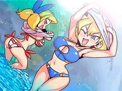 big_breasts breasts shantae smooth_skin swimsuit tsuki_wani tsukiwani tukiwani twitch_(shantae) vinegar_(shantae)