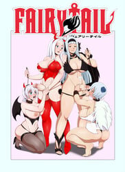 2futas 2girls akimyich angel_(fairy_tail) ass big_breasts breasts cum_on_face demon_girl demon_horns demon_wings fairy_tail female femsub foursome futa_on_female futa_with_female futa_with_futa futadom futanari group group_sex hand_on_breast high_heels incest lisanna_strauss mirajane_strauss mostly_nude penis siblings sisters sorano_aguria succubus yukino_aguria