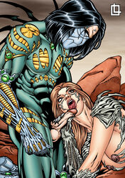 1girls all_fours armor big_nipples black_hair breasts brown_eyes brown_hair covered_face face_covered female glans glans_licking grabbing grabbing_penis handjob holding holding_penis image_comics jackie_estacado kneeling leandro_comics licking licking_penis looking_at_another looking_at_partner looking_down looking_up male/female mask masked masturbation muscular muscular_male nipples on_knees open_mouth outdoor outdoors penis penis_grab penis_milking penis_out sara_pezzini straight stroking stroking_penis the_darkness tongue tongue_out top_cow witchblade