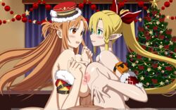 cum cum_on_breasts elf leafa male paizuri penis sword_art_online sword_art_online:_fairy_dance tagme xmas yuuki_asuna