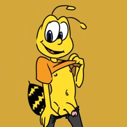 arthropod balls bee buzz_the_bee cheerios clothed clothing clothing_lift exposing general_mills honey_nut_cheerios humanoid_penis hymenopteran insects male male_only mascot muffinlewds navel nipples penis shirt shirt_lift smile solo toony topwear undressing