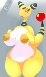 2019 ampharos anthro anthrofied areolae artesjsc barely_visible_genitalia barely_visible_pussy big_breasts breasts chubby digital_media_(artwork) female furry half-closed_eyes huge_breasts mammal nintendo nipples nude open_mouth pokémon_(species) pokemon pokemon_(species) pokemon_gsc pussy red_eyes sheep solo source_request thick_thighs video_games watermark white_belly white_body wide_hips yellow_areola yellow_body yellow_nipples