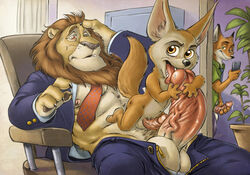 3boys anthro clothing cum disney finnick furry furryrevolution gay leodore_lionheart male male_only masturbation nick_wilde office oral_sex tagme voyeur yaoi zootopia