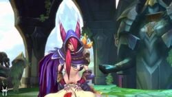 2020 3d animated anthro cowgirl_position feathers glowing_eyes league_of_legends liard rakan riot_games salsen3d summoner's_rift tagme vastaya video xayah