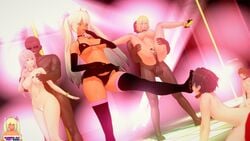 3d 3girls 4boys big_penis big_sis_(numbersguy) blonde_hair chastity chastity_cage chastity_device cold_(numbersguy) cuckold dark-skinned_male dark_skin feet female femdom foot_lick humiliation interracial koikatsu male male_chastity numbersguy original queen_of_spades vaginal_penetration warm_(numbersguy)