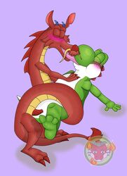 anal blush dinosaur disney dragon ermentor gay kissing male male/male male_only mario_(series) mulan mushu nintendo penetration penis reptile scalie sex tongue video_games yaoi yoshi