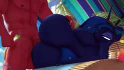 1boy 1girls 3d abs animated anthro anthro_on_anthro anthro_penetrated anthro_penetrating beach big_balls big_breasts big_butt big_macintosh_(mlp) big_penis blue_eyes blue_hair blue_nipples blue_skin butt_grab equine equine_penis female furry hooves-art horn horse_ears horsecock male my_little_pony penetration princess_luna_(mlp) red_skin sideboob sidefuck sound tagme vaginal_penetration video