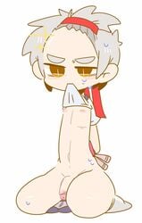 1boy gakkun male_only op_u_na small_penis tagme tied_up white_hair