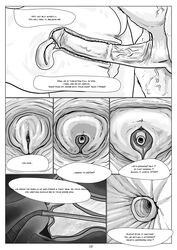 2020 animal_genitalia animal_penis black_and_white comic english_text equid equine female female_on_feral feral horse human jambo mammal monochrome penis sex text vermilion888 x-ray zoophilia