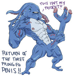 1boy abs amphibian anthro big_muscles blue_body blue_penis blue_scales blue_skin bodily_fluids body_horror dialogue erection feet fish fizz_(lol) green_eyes hi_res holding_penis huge_muscles humanoid_penis league_of_legends long_penis male marine membrane_(anatomy) monophallia multi_genitalia multi_penis muscular muscular_male nipples nude open_mouth pecs penis riot_games scales scalie simple_background sketch solo standing sweat tentacle tentacle_hair testicles text triphallia unusual_penis veins veiny_penis video_games webbed_feet what white_background yordle